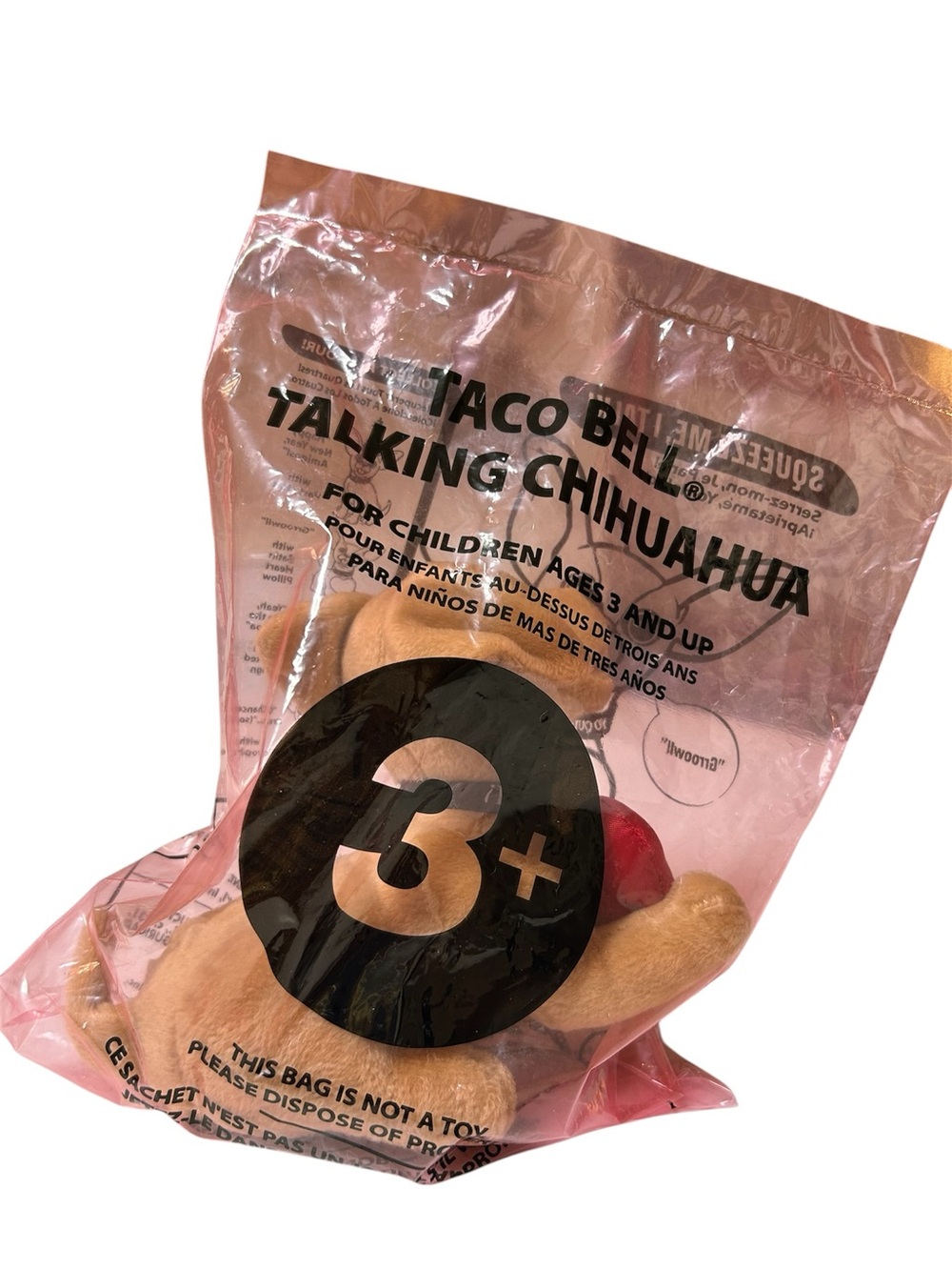 Taco Bell Plush Toy - Pink Packaging, Brown Plush
